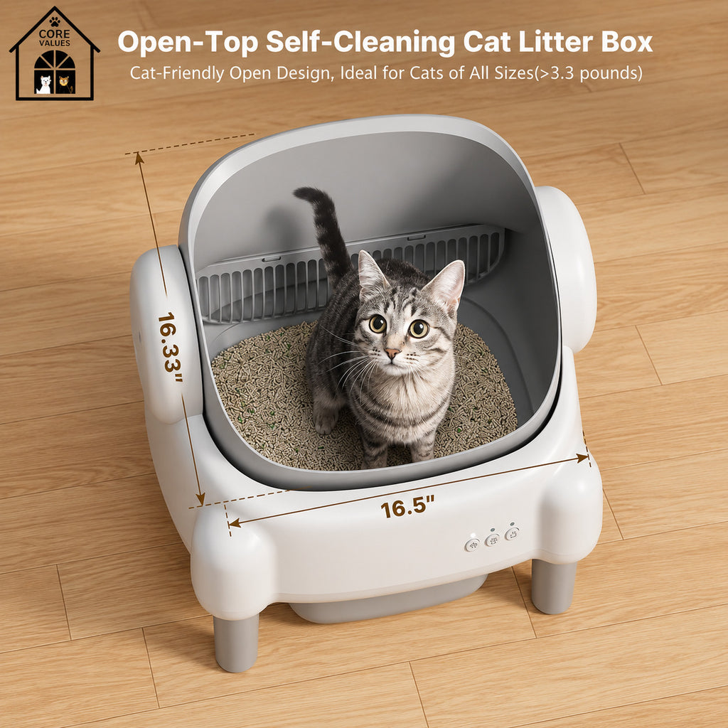 Smart Pet Toilet Litter Box Quiet Eco-Friendly Easy Clean Auto Clean APP Controlled Open Top Modern Style Plastic ABS All Cats