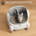 Smart Pet Toilet Litter Box Quiet Eco-Friendly Easy Clean Auto Clean APP Controlled Open Top Modern Style Plastic ABS All Cats