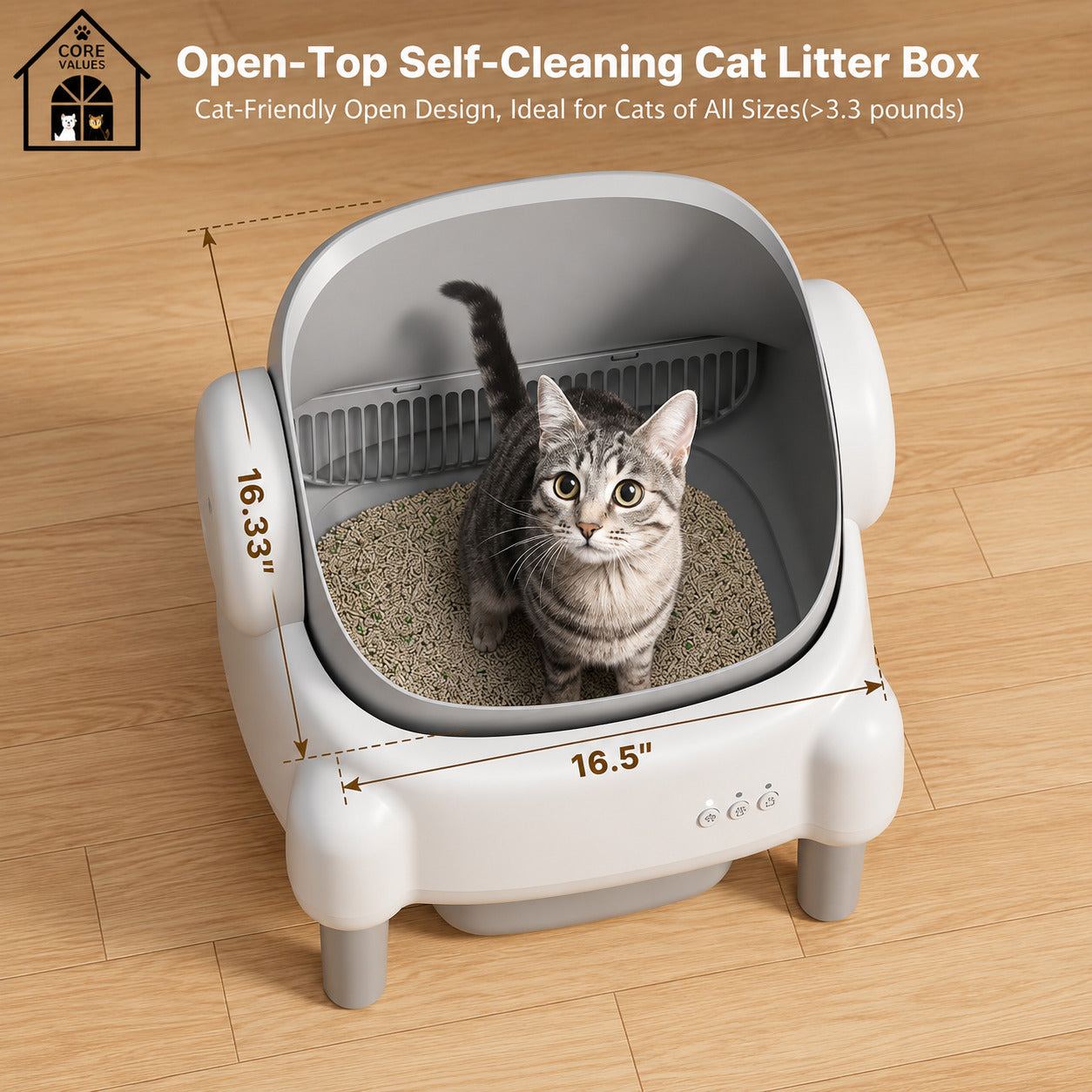 Smart Pet Toilet Litter Box Quiet Eco-Friendly Easy Clean Auto Clean APP Controlled Open Top Modern Style Plastic ABS All Cats