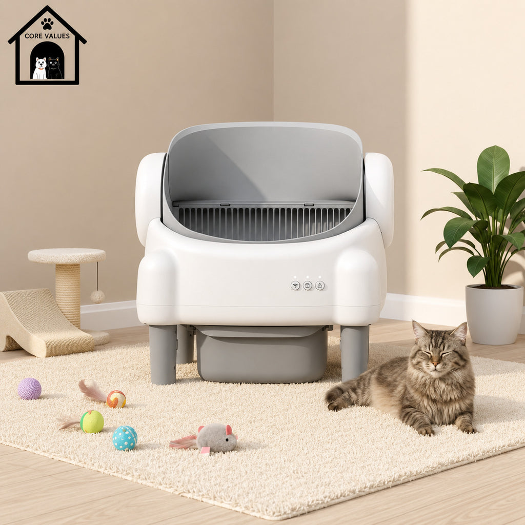 Smart Pet Toilet Litter Box Quiet Eco-Friendly Easy Clean Auto Clean APP Controlled Open Top Modern Style Plastic ABS All Cats