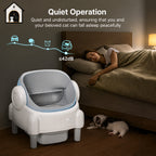 Smart Pet Toilet Litter Box Quiet Eco-Friendly Easy Clean Auto Clean APP Controlled Open Top Modern Style Plastic ABS All Cats