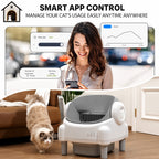 Smart Pet Toilet Litter Box Quiet Eco-Friendly Easy Clean Auto Clean APP Controlled Open Top Modern Style Plastic ABS All Cats