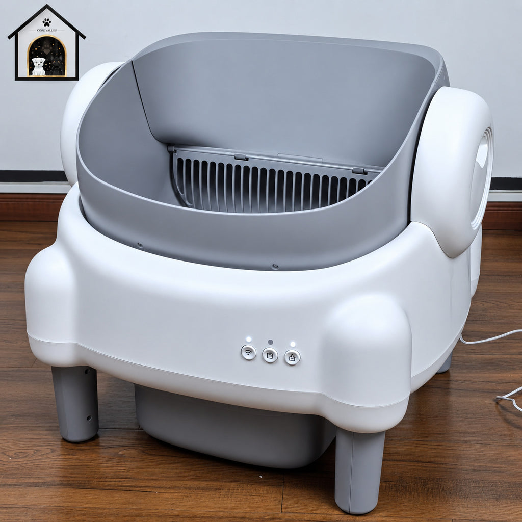 Smart Pet Toilet Litter Box Quiet Eco-Friendly Easy Clean Auto Clean APP Controlled Open Top Modern Style Plastic ABS All Cats