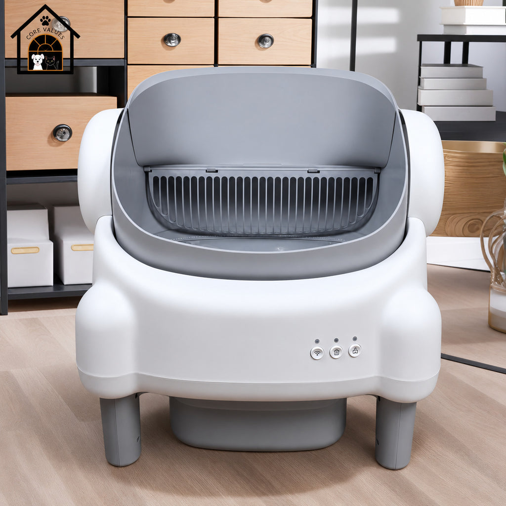 Smart Pet Toilet Litter Box Quiet Eco-Friendly Easy Clean Auto Clean APP Controlled Open Top Modern Style Plastic ABS All Cats
