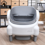 Smart Pet Toilet Litter Box Quiet Eco-Friendly Easy Clean Auto Clean APP Controlled Open Top Modern Style Plastic ABS All Cats