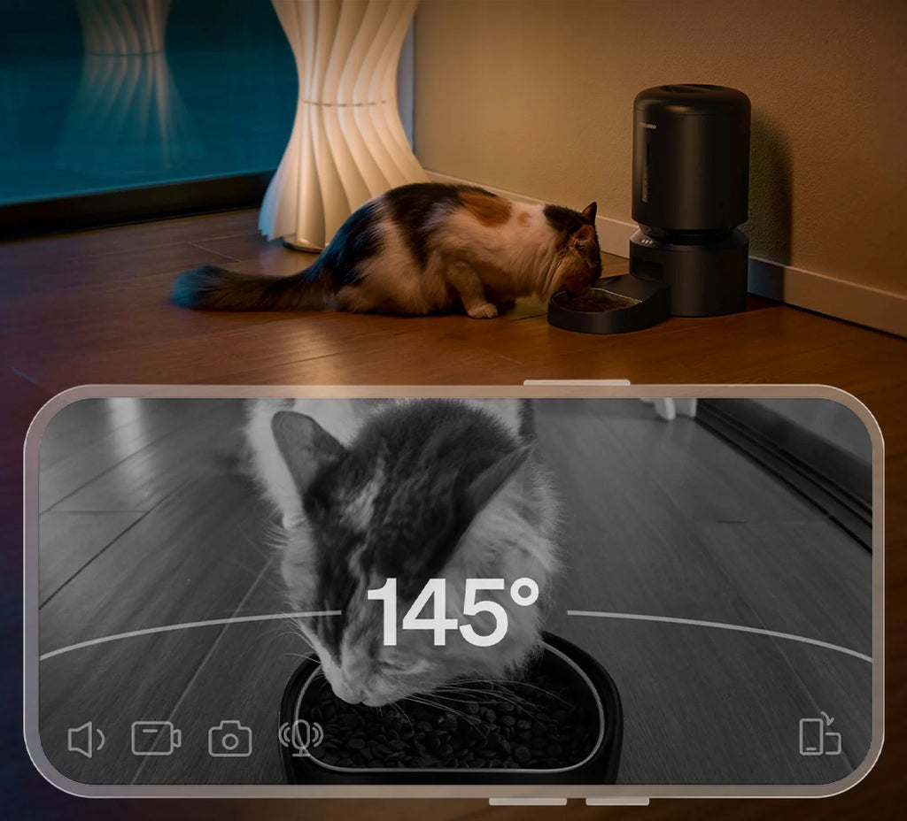 Auto Cat Feeder with 1080P HD Night Vision and 2-Way Audio - zency360.com ™️