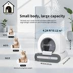 DOEL 65L Self-Cleaning Cat Litter Box App Control, ONLY Supports 2.4G WiFi w/Litter Mat&Trash Bags, Fit for Tofu & Mixed Litter