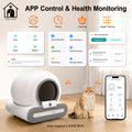 DOEL 65L Self-Cleaning Cat Litter Box App Control, ONLY Supports 2.4G WiFi w/Litter Mat&Trash Bags, Fit for Tofu & Mixed Litter