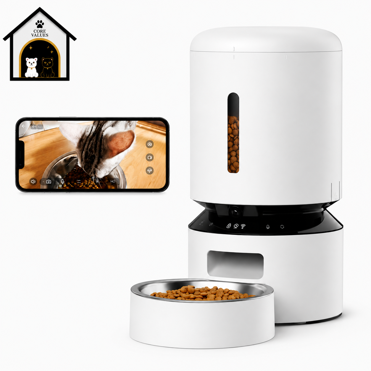 Auto Cat Feeder with 1080P HD Night Vision and 2-Way Audio - zency360.com ™️