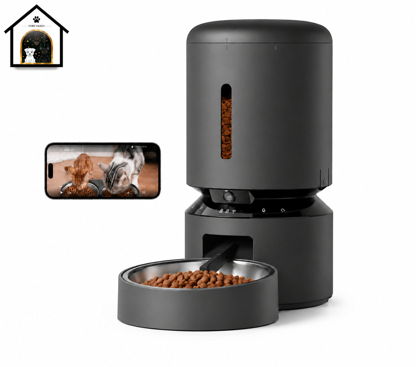 Auto Cat Feeder with 1080P HD Night Vision and 2-Way Audio - zency360.com ™️