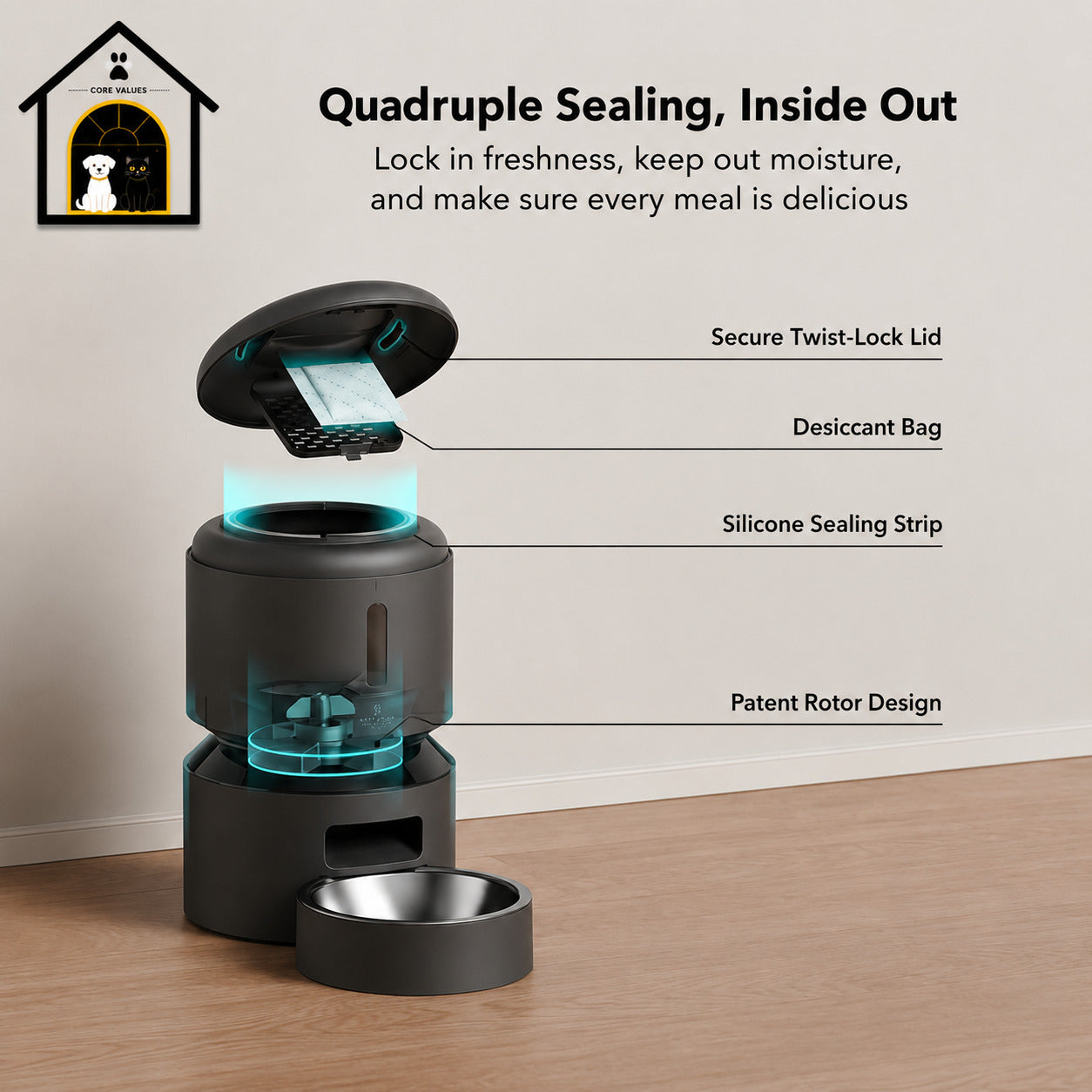 Auto Cat Feeder with 1080P HD Night Vision and 2-Way Audio - zency360.com ™️