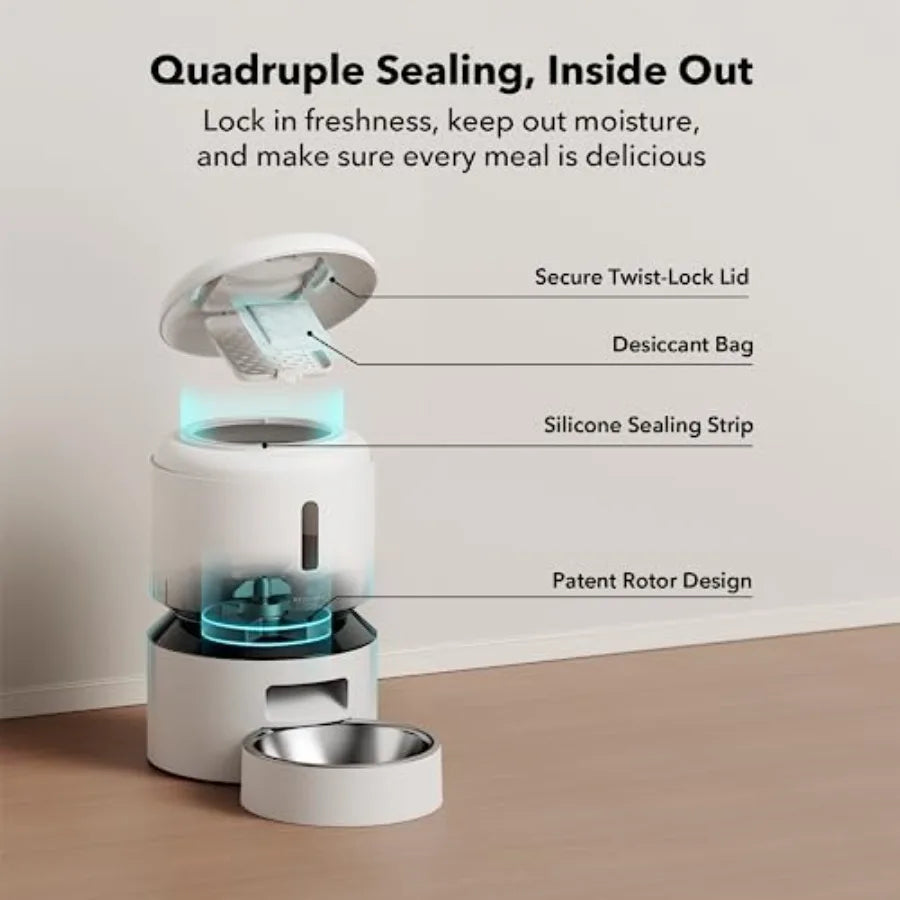 Auto Cat Feeder with 1080P HD Night Vision and 2-Way Audio - zency360.com ™️
